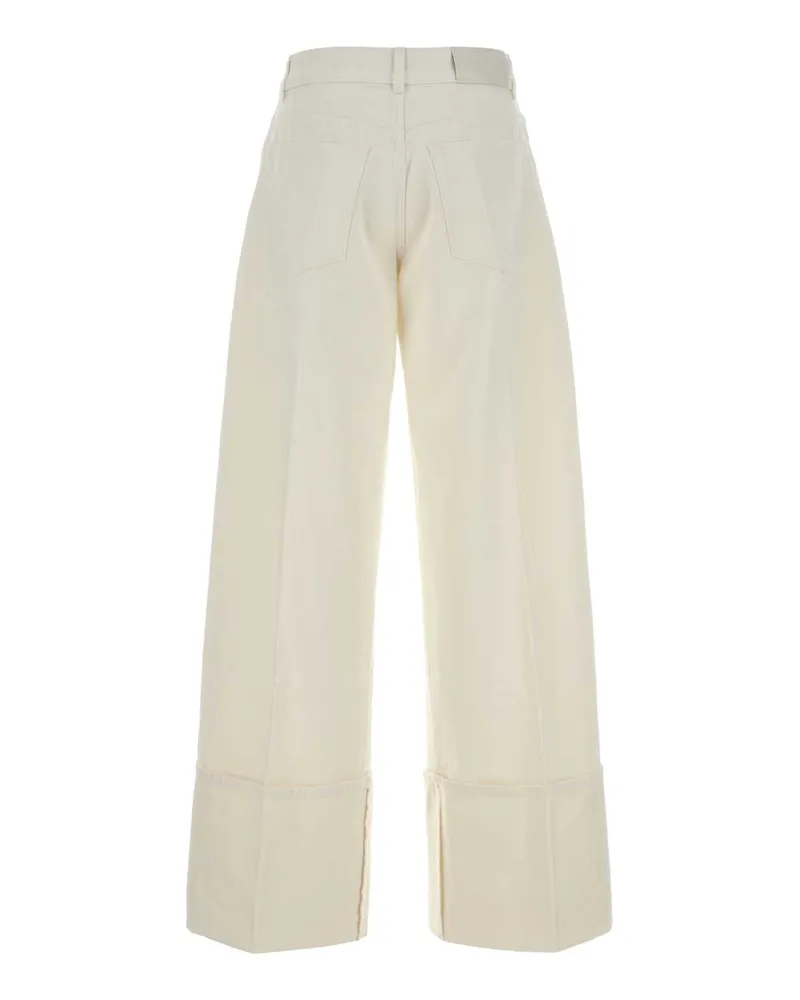 Givenchy Women's White Denim Wide-Leg Jeans Offwhite Exterior: Cotton White