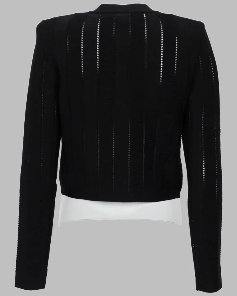 Balmain Viscose Knit Cardigan — Black Black