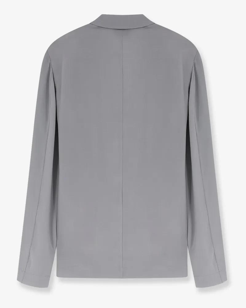 ALYSI Women's Blazer Loose Silk Blue Blazers Jacket Gray