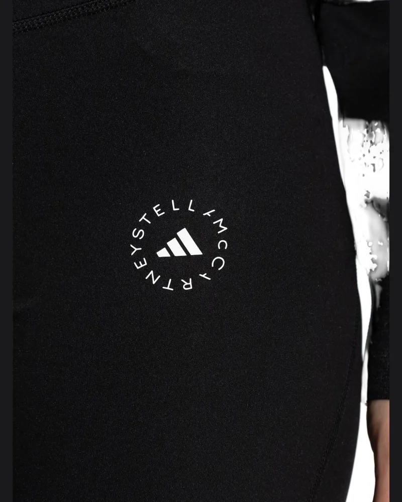 adidas Logo-Embroidered Leggings — Black Black