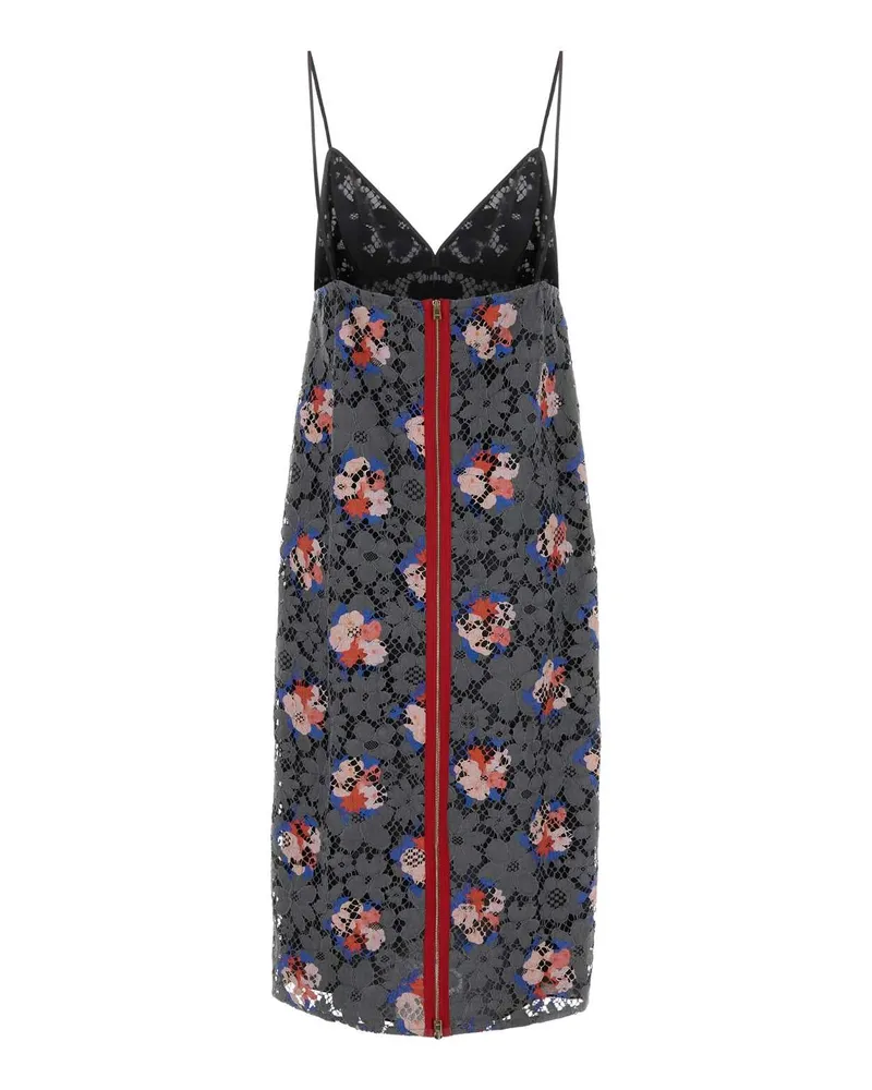 Fendi Women's Printed Lace Dress Asfalto-26 Abiti Gray