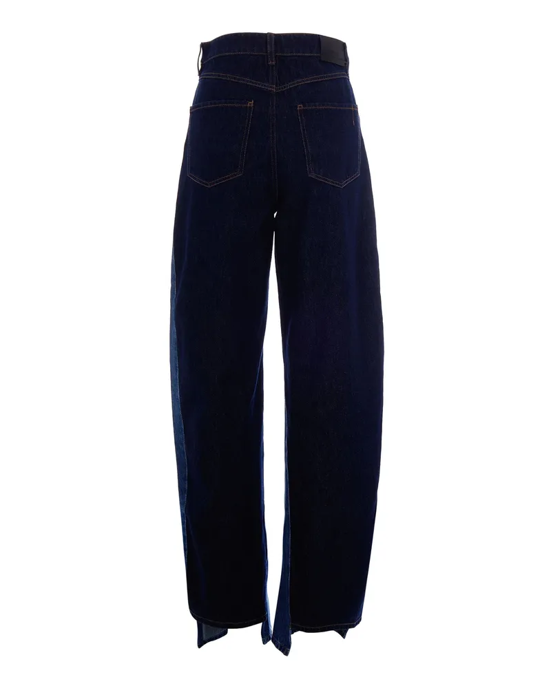 SPORTMAX Women's Jeans Bicolour Midnight Blue Cotton 