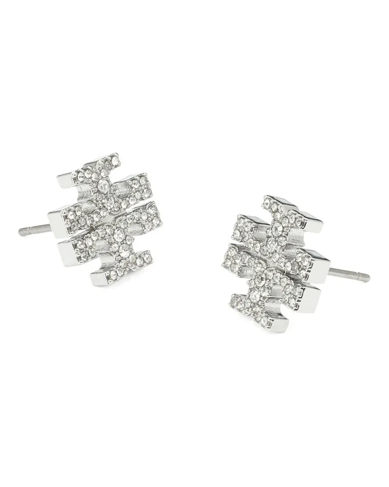 Tory Burch Women's Earrings Kira Silver-Plated Metallic Brass Silver