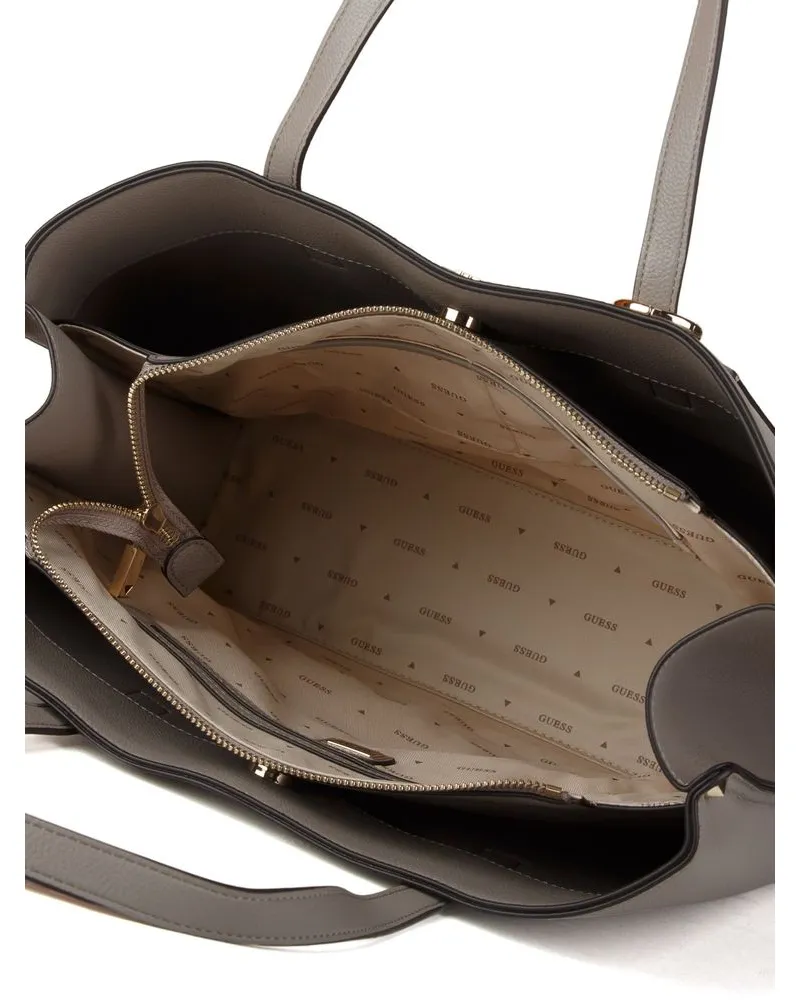 Guess Women's Tote Bag Dark Taupe Polyurethane - Tote-Bags Gray
