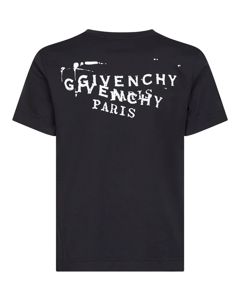 Givenchy Women Black Stamp Print T-Shirt Cotton T-Shirts & Jerseys Black