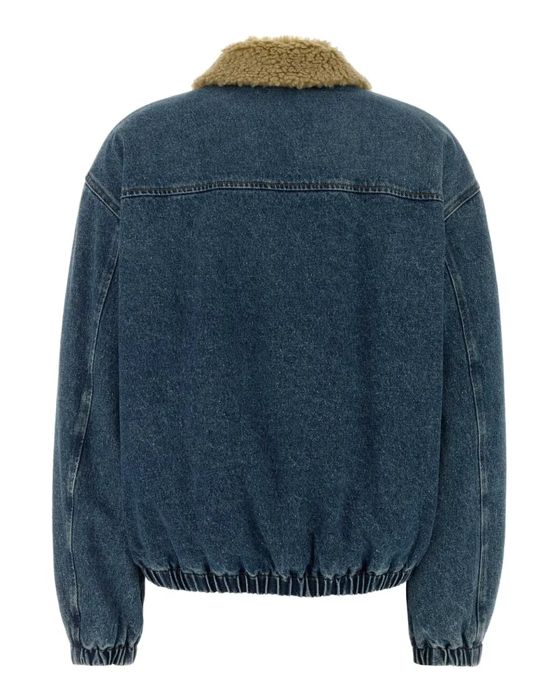 Miu Miu Women's Denim Bomber Jacket Bleu Giubbini Blue