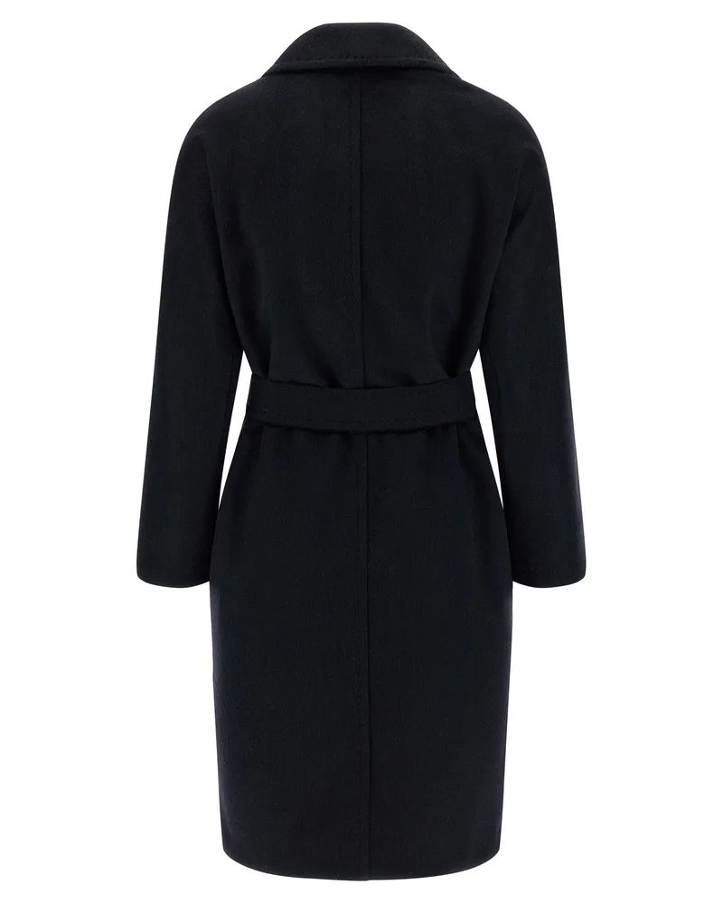 Max Mara Women's Blue Cashmere Coat Clothing Black
