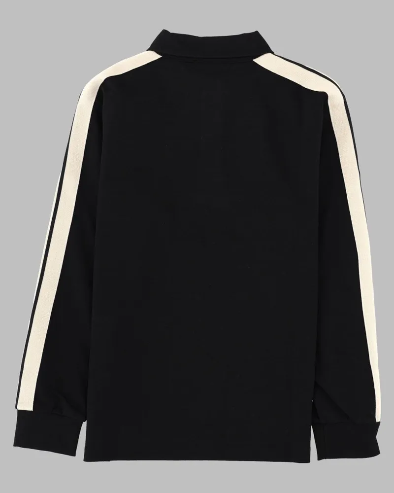 Palm Angels Milan Stitch Polo Shirt — Black Black
