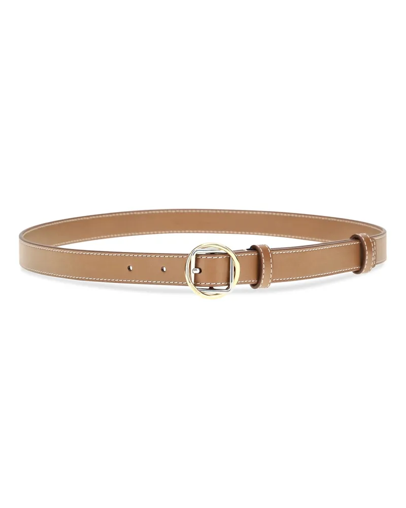 Jacquemus Women's Salon Slim Leather Belt Light Brown 2 Calf Bos Taurus E Braces Brown