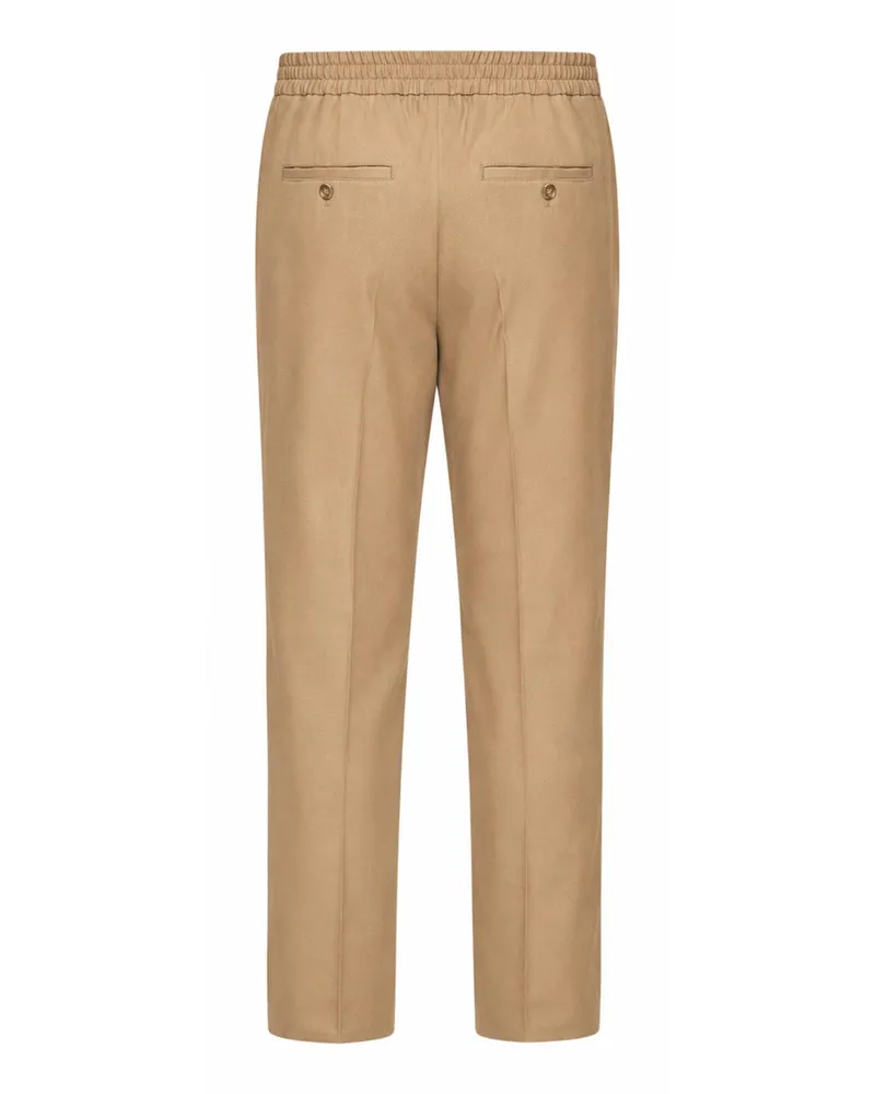 AMI Paris Men's Wool Serge Trousers Beige Virgin Beige