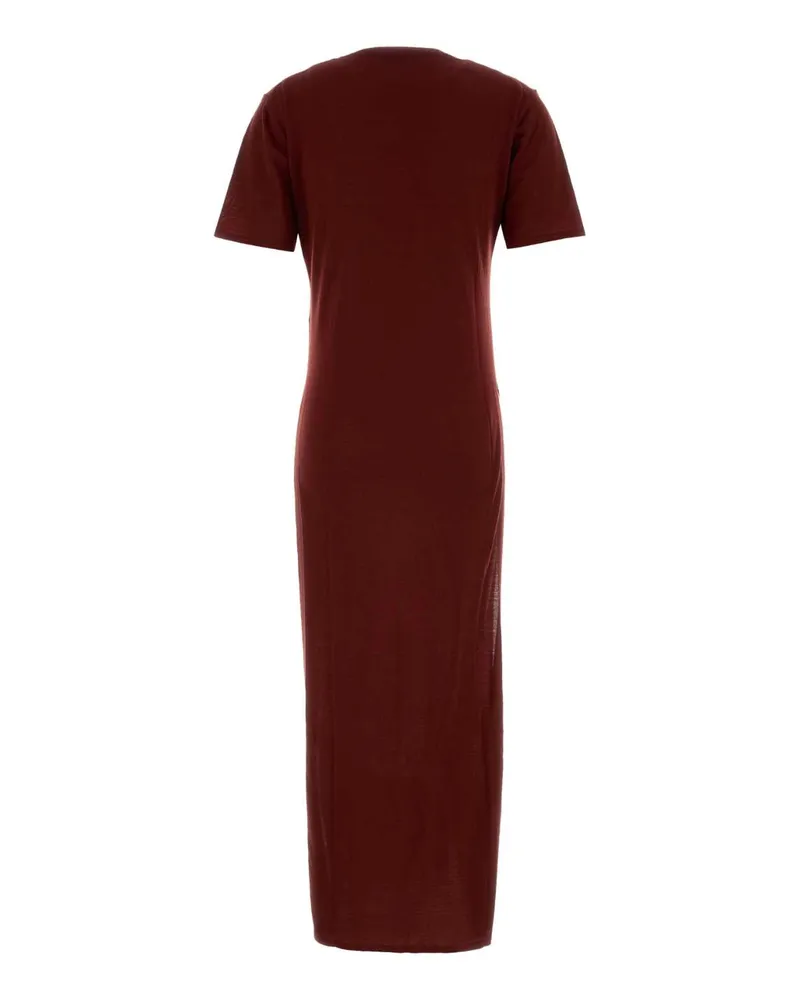 Saint Laurent Robe Fendue Manches Dress — Red Red