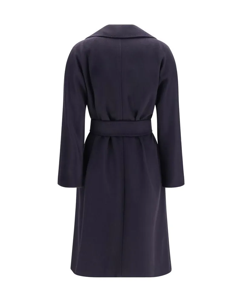 Max Mara Women's Blue Wool Oves Aries Coat Clothing Blue