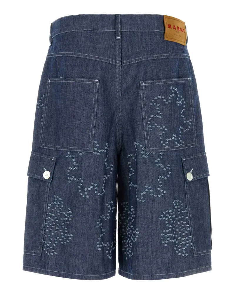 Marni Men's Denim Bermuda Shorts Orion Blue Exterior: Cotton Blue