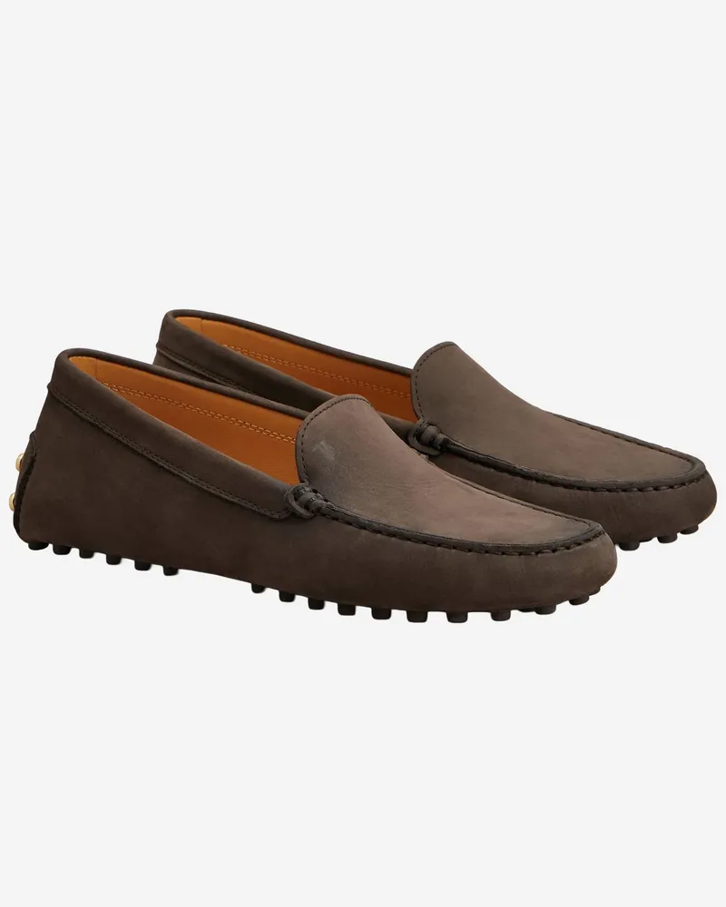 TOD'S Women's Moccasins Suede Dark Brown Calfskin Shoe Brown