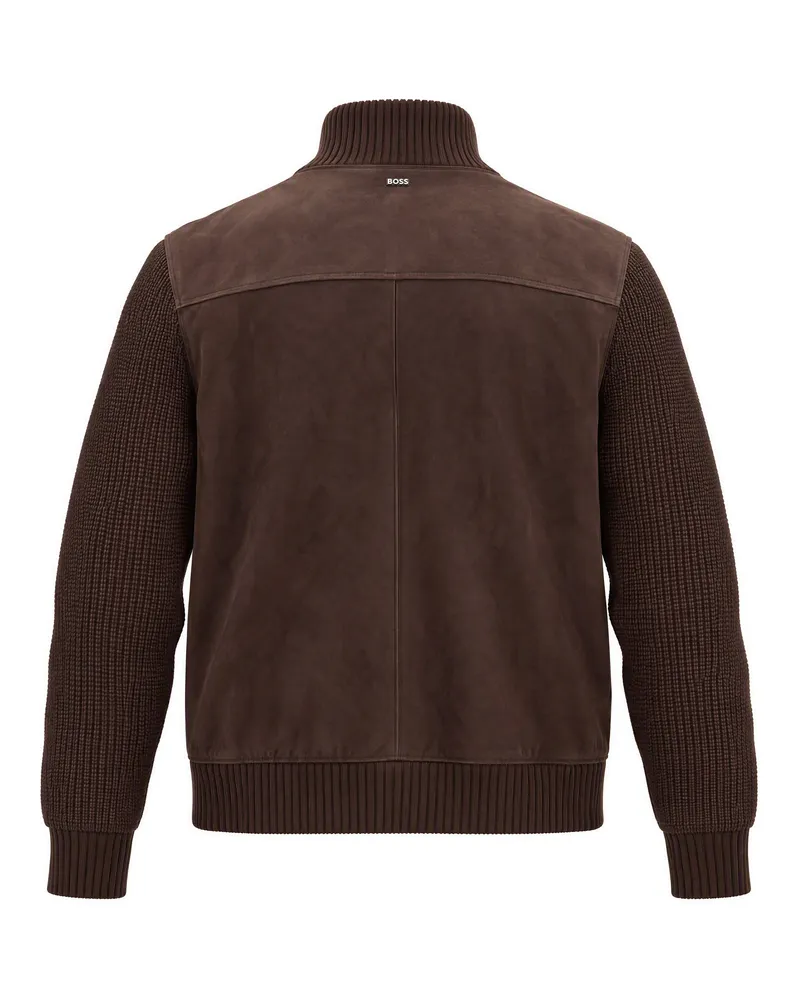 HUGO BOSS Suede Jacket — Brown Brown