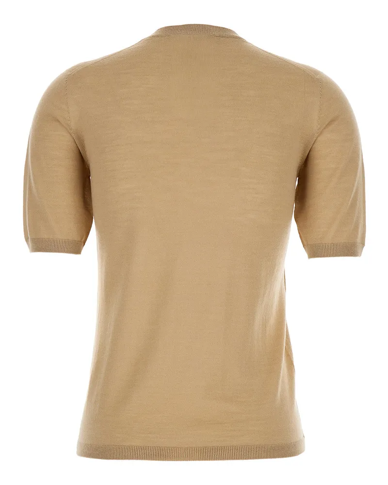 Max Mara Virgin Wool Crewneck Sweater — Beige Beige