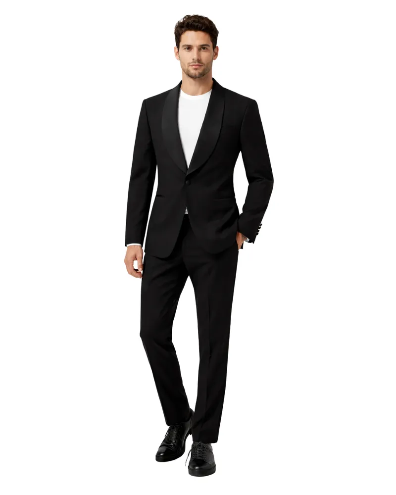 Tom Ford Men's Suit Black Wool And Silk Suits Black