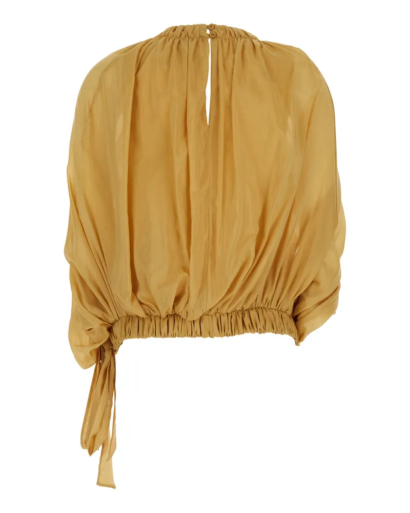 Semicouture Women's Top Cotton Muslin Yellow Tops Yellow