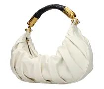 Women's Quilted Leather Top Handle Bag Beige