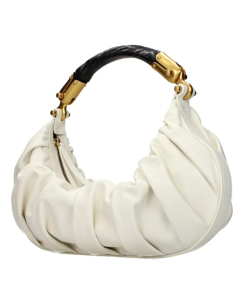 Balmain Women's Quilted Leather Top Handle Bag Beige Beige