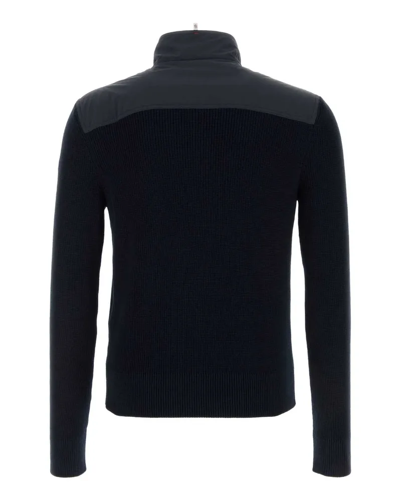 Moncler Men's Hybrid Knit Jacket Black Collar Polyester Black