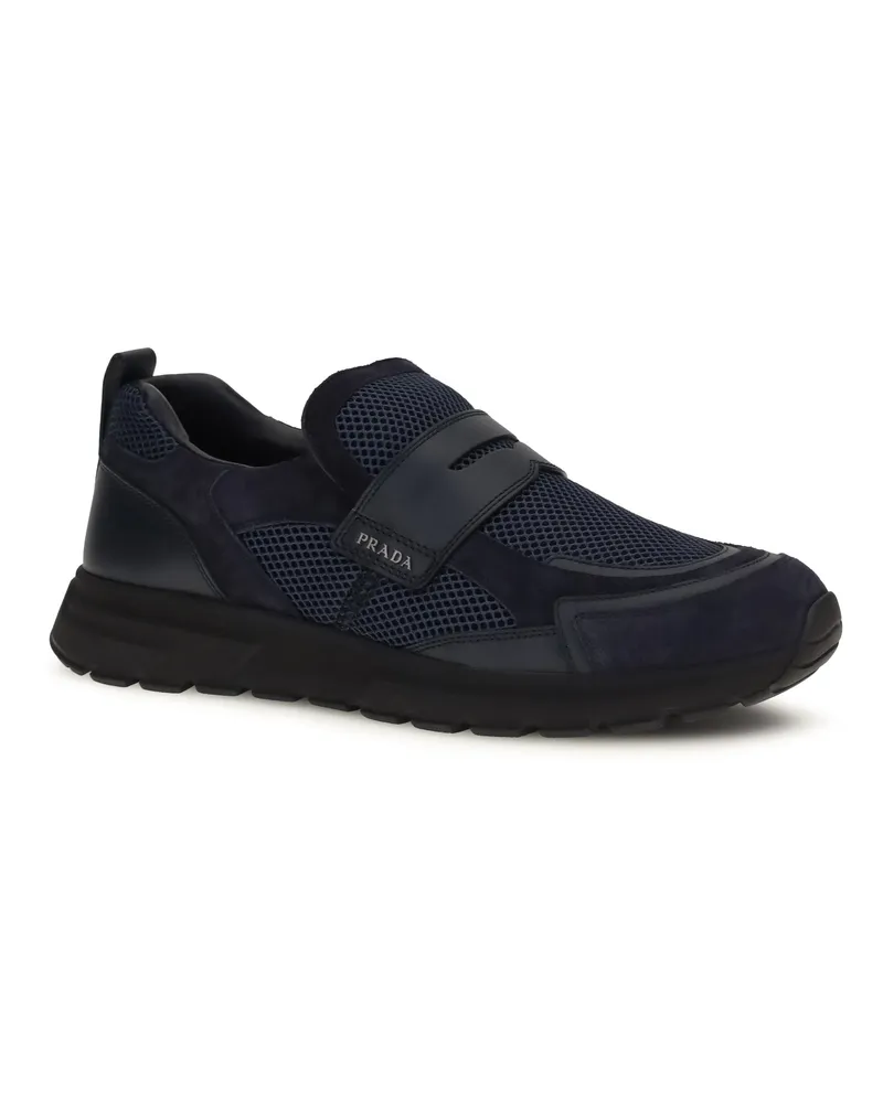Prada Men's Sport Mesh Loafers Bleu Navy