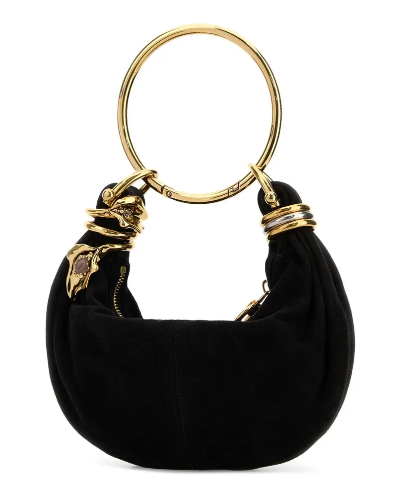 Chloé Women's Black Suede Mini Bracelet Handbag Borse A Mano Black