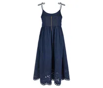 Women's Blue Cotton Midi Dress