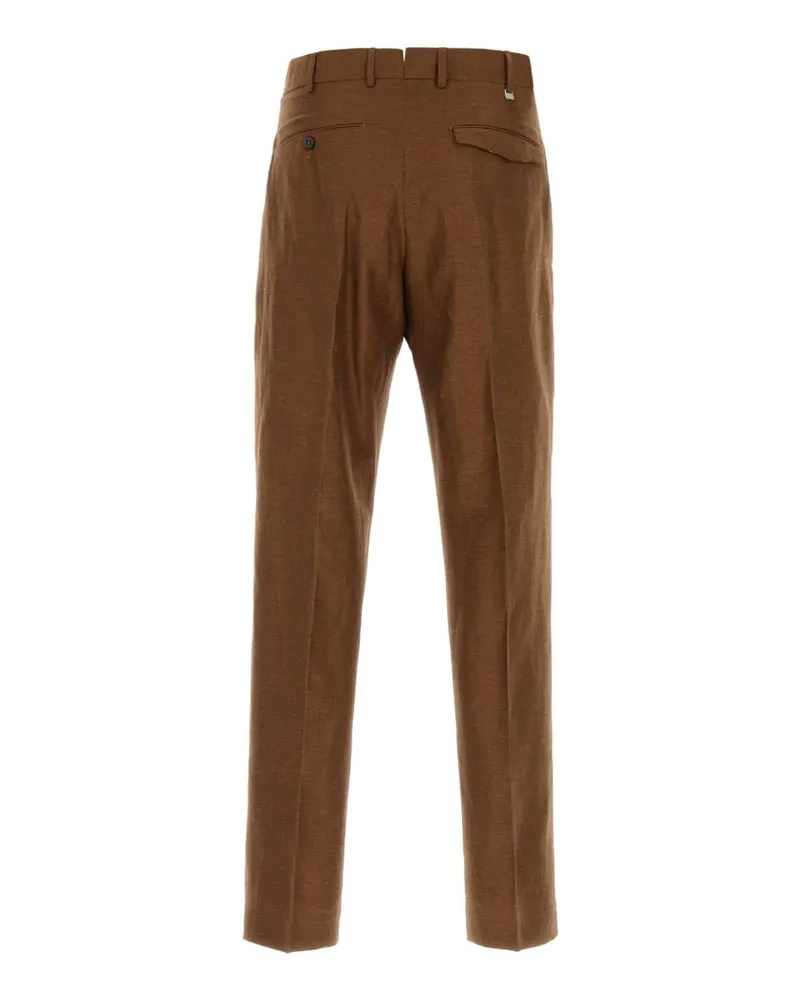 PT TORINO Men's Brown Wool Blend Michael Pant 0850 Exterior: Virgin Linen Pantaloni Brown