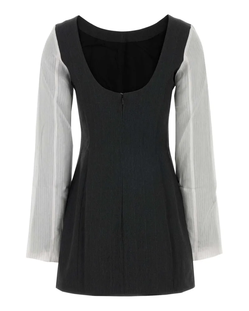 Our Legacy Women's Embroidered Twill Mini Dress Shork Pinstripe Herringbone Abiti Black