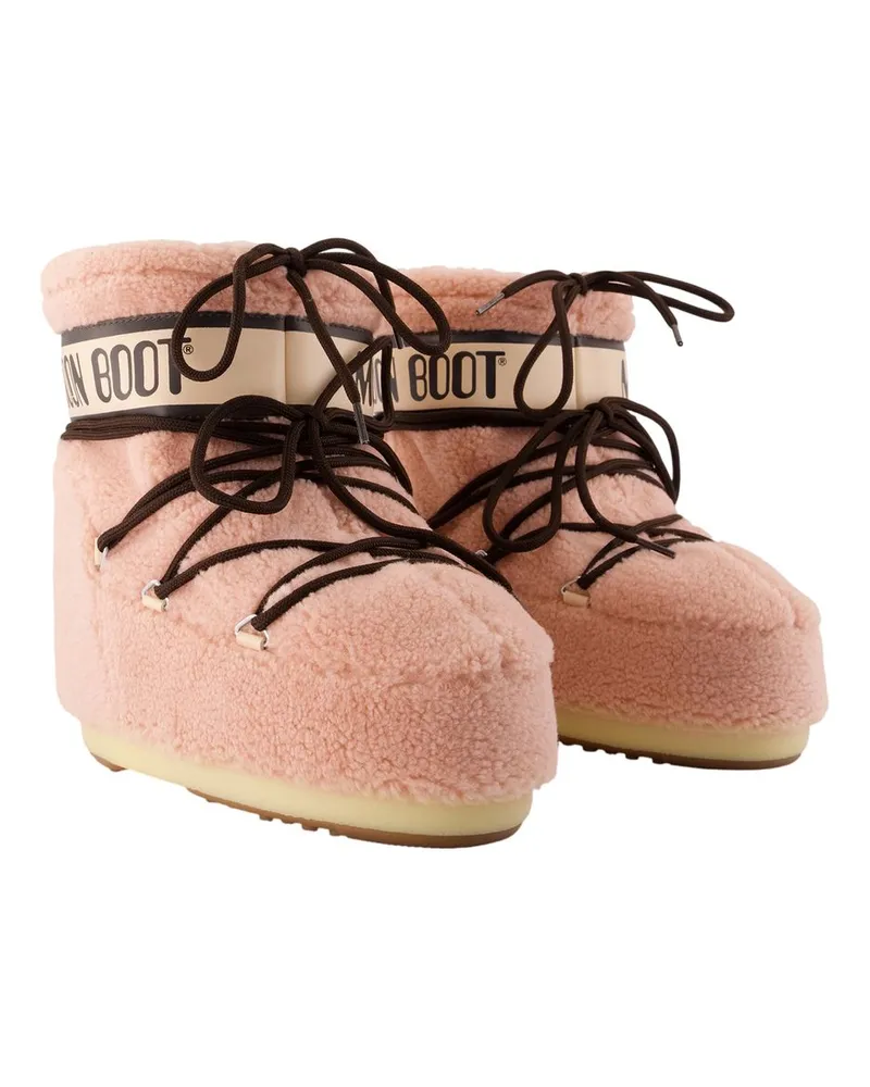 Moon Boot Women's Icon Low Ankle Boots - Moon Synthetic Pink Shoes Ankle-Boots Pink