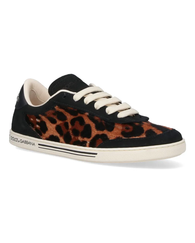Dolce & Gabbana Women's Sneakers Brown Calf Leather W-Hair W/hair Brown