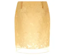 Floral Jacquard with Semi-Transparent Finish Skirt — Beige