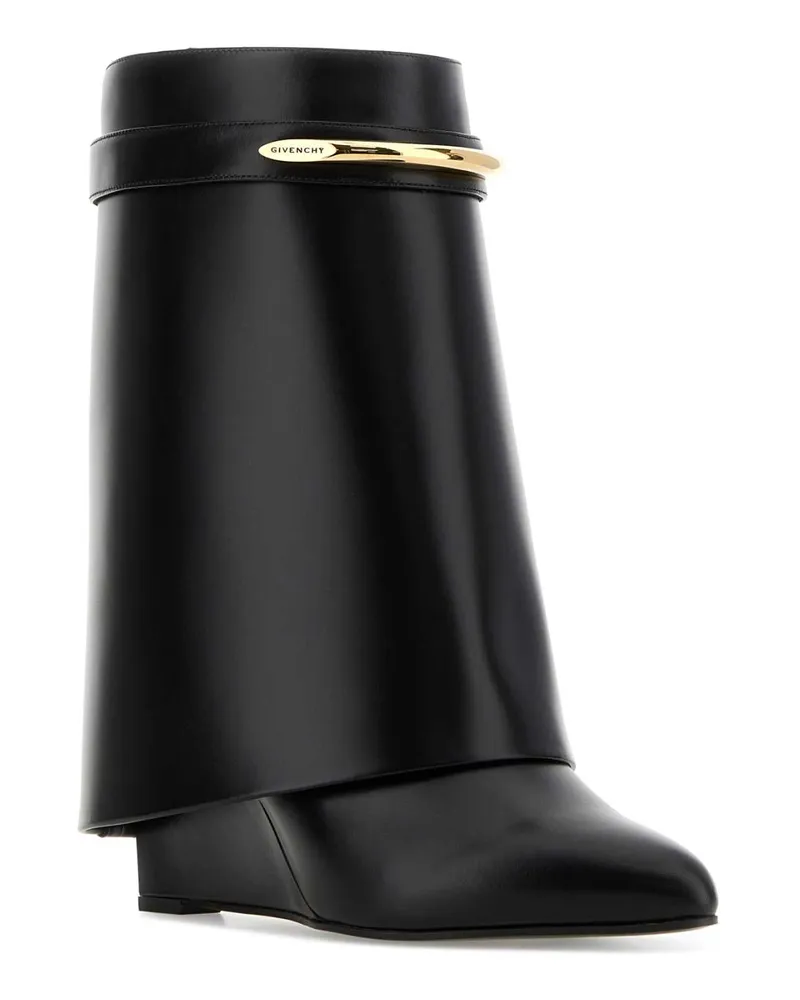 Givenchy Women's Black Leather Shark Pinch Boots Stivali Black
