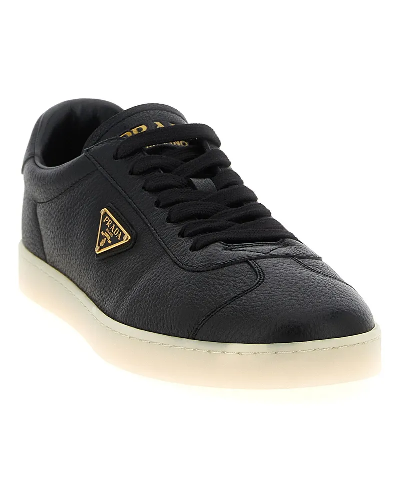 Prada Deer Leather Sneakers — Black Black
