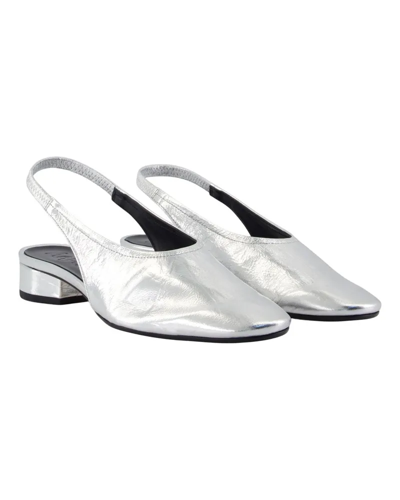 aeyde Women's Dua Sandals -  Leather Silver Calfskin Shoes Flat-Shoes Silver