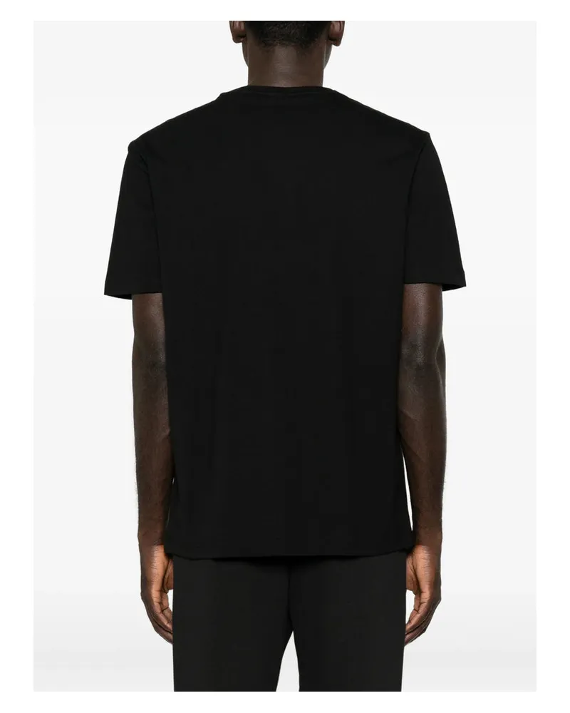 HUGO BOSS Logo-Embroidered Graphic T-Shirt — Black Black
