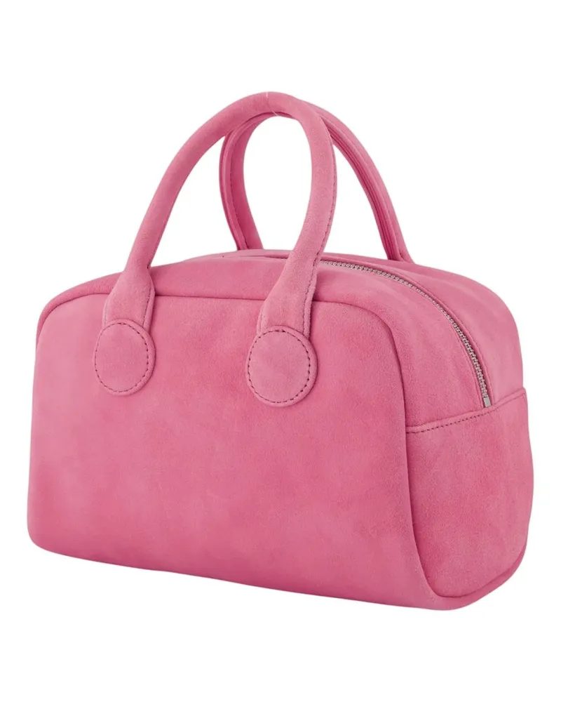 Marge Sherwood Women's Soft Bowling Bag - Margesherwood Leather Pink Goatskin Handbags-Purses Pink