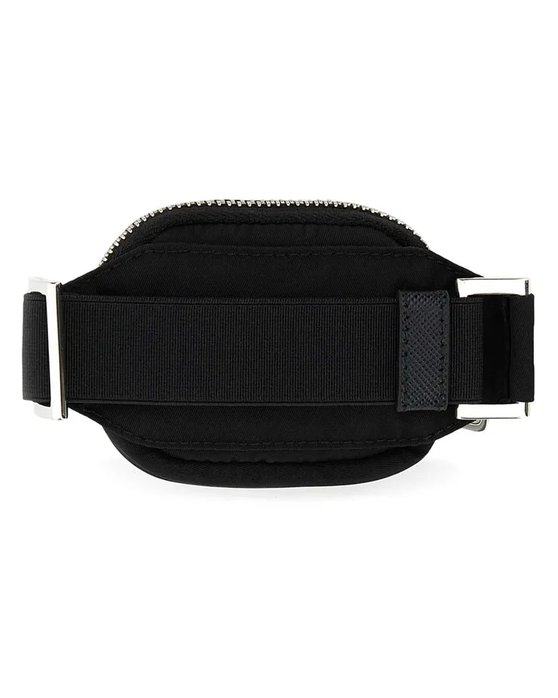 Prada Men's Black Nylon Cuff Nero Poliammide Riciclata Portachiavi Keychains Black