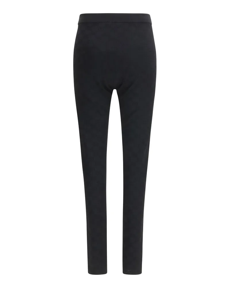 Gucci Women Leggings Gg Jacquard Black Viscose Trousers Black