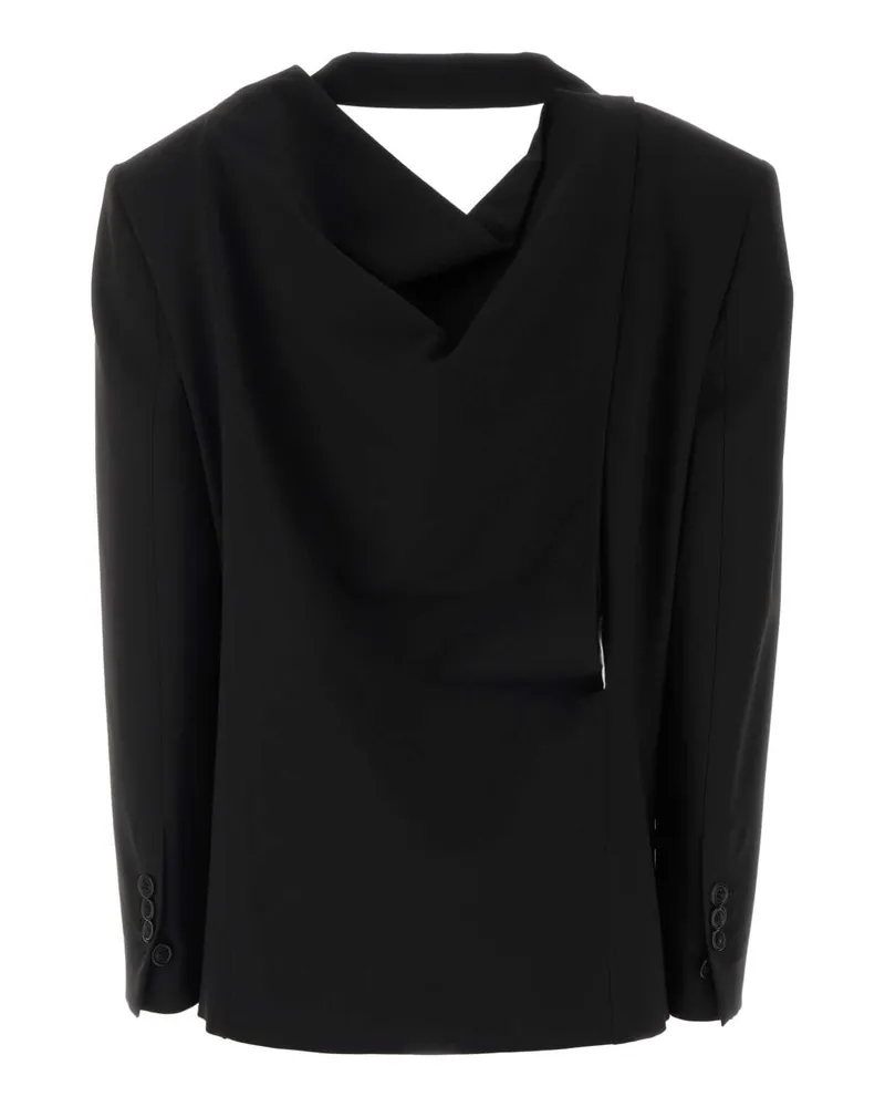 Dsquared2 Women's Black Stretch Wool Blend Peek-A-Boo Blazer Giacche E Gilet Jacket Black