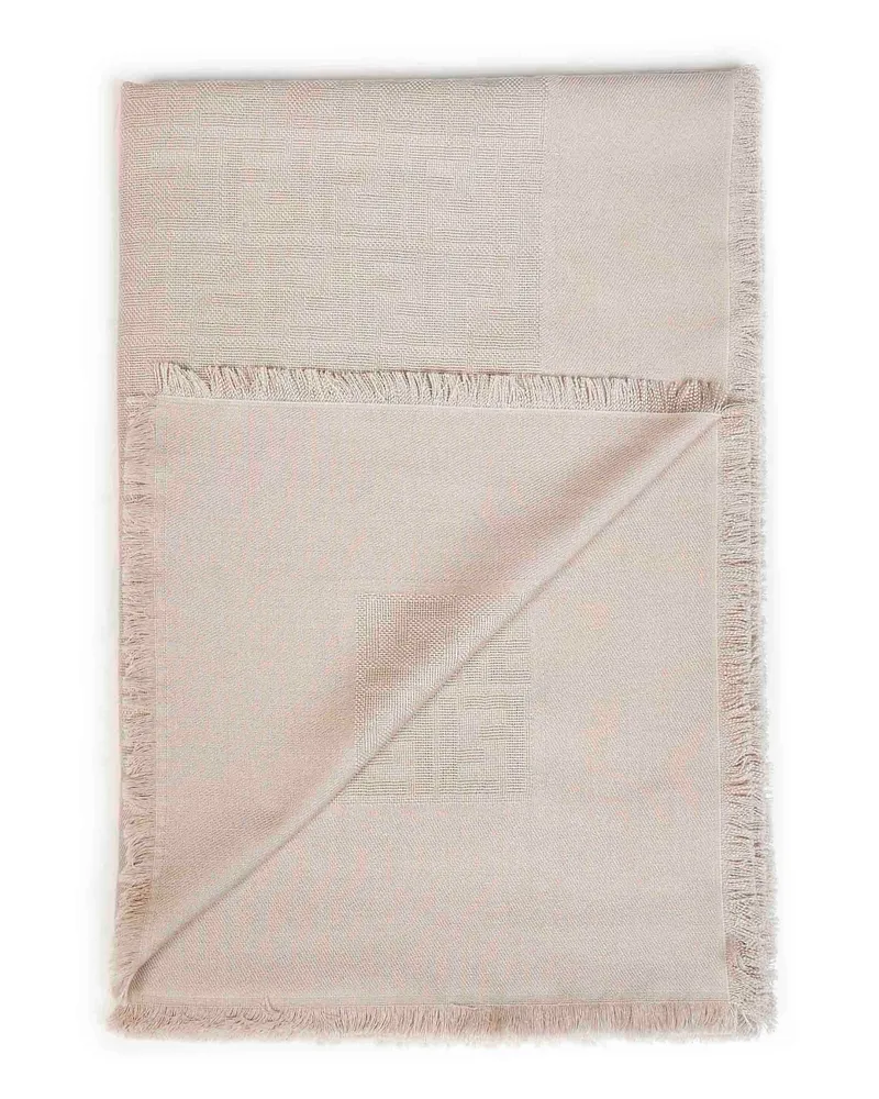 Fendi Women's Shawl Ff Taupe Cotton Scarf Scarfs Taupe