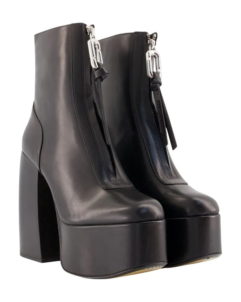 Marc Jacobs Women's The Gigi Ankle Boots -  Leather Black Cowhide Shoes Ankle-Boots Black