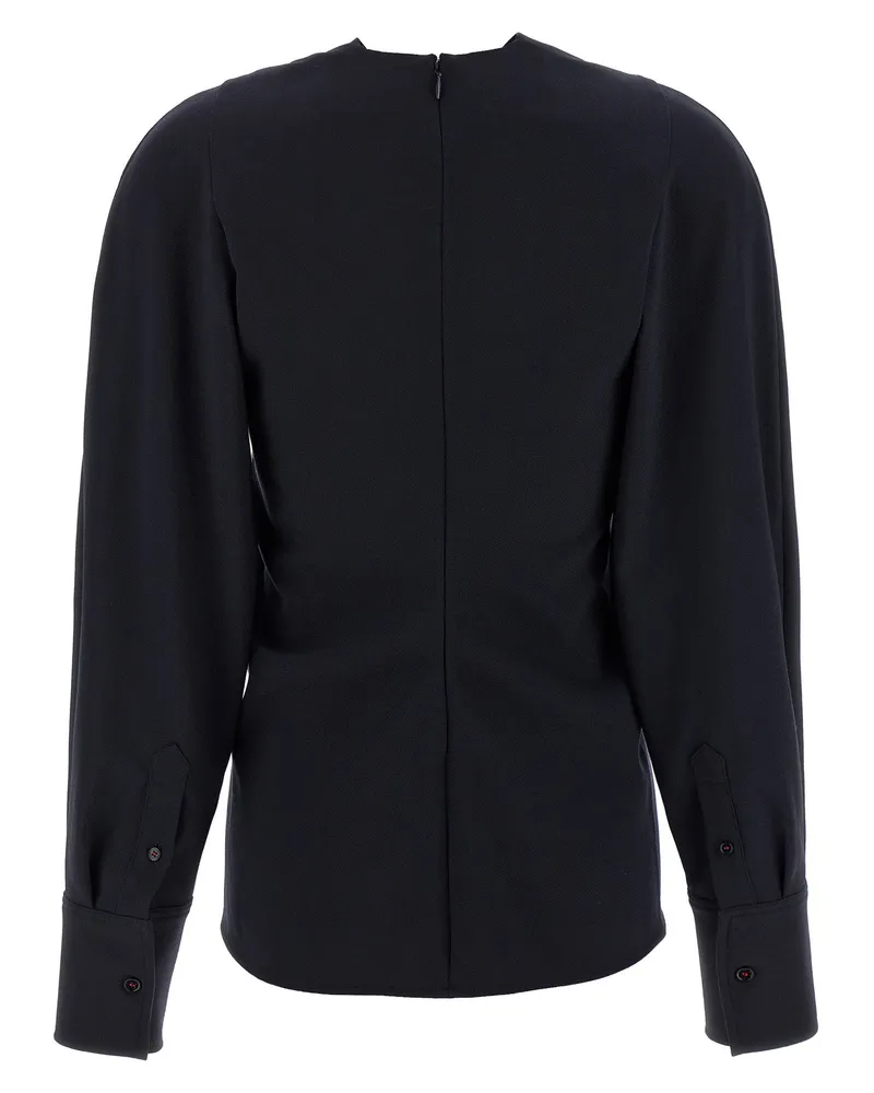 Victoria Beckham Twist Detail Blouse — Black Black