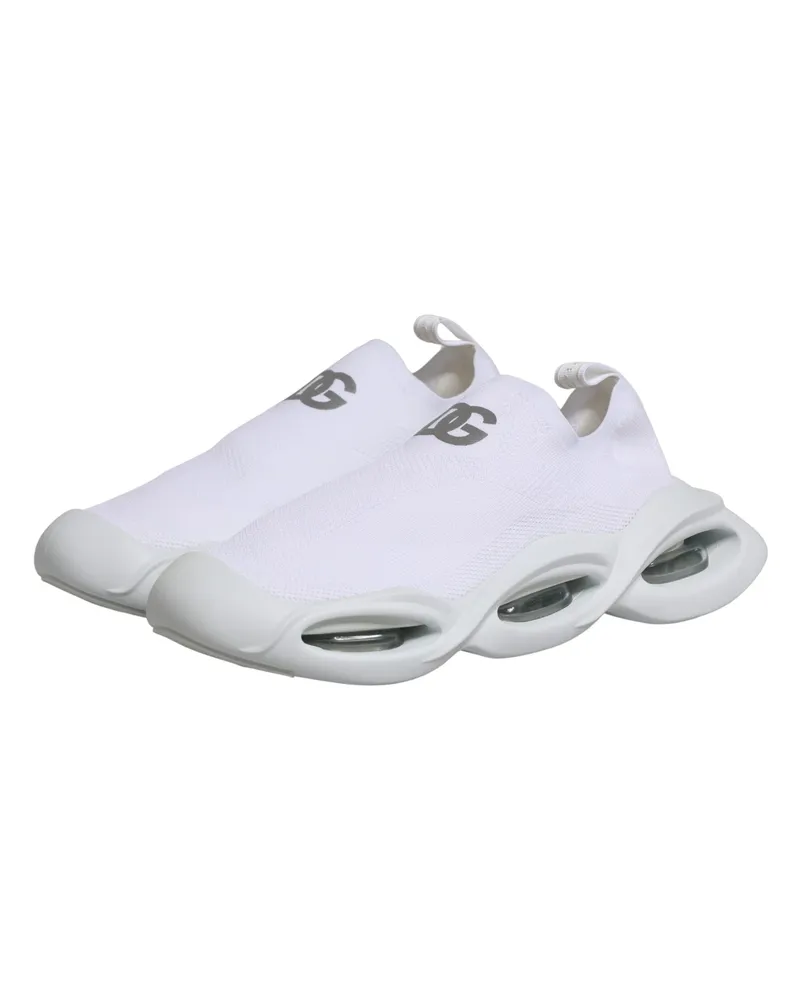 Dolce & Gabbana Women's White Slip On Wave Low Top Sneakers Shoes Polyester Viscose White