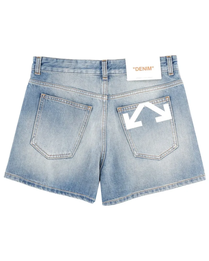 OFF-WHITE Regular-Fit Cotton Denim Shorts — Denim Denim