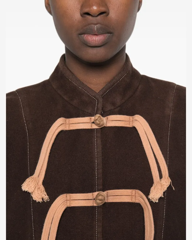 Uma Wang Rope-Trim Toggle Jacket — Brown Brown