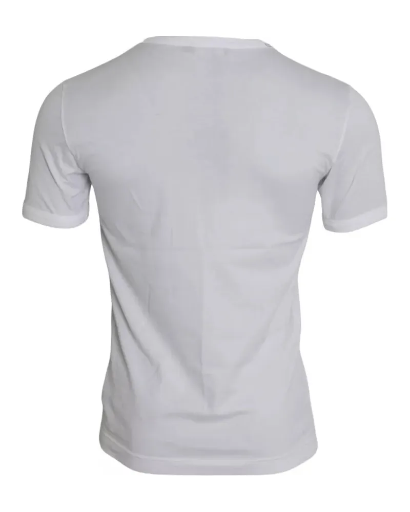 Dolce & Gabbana Men's White King Of Love Round Neck Short Sleeves T-Shirt Cotton White