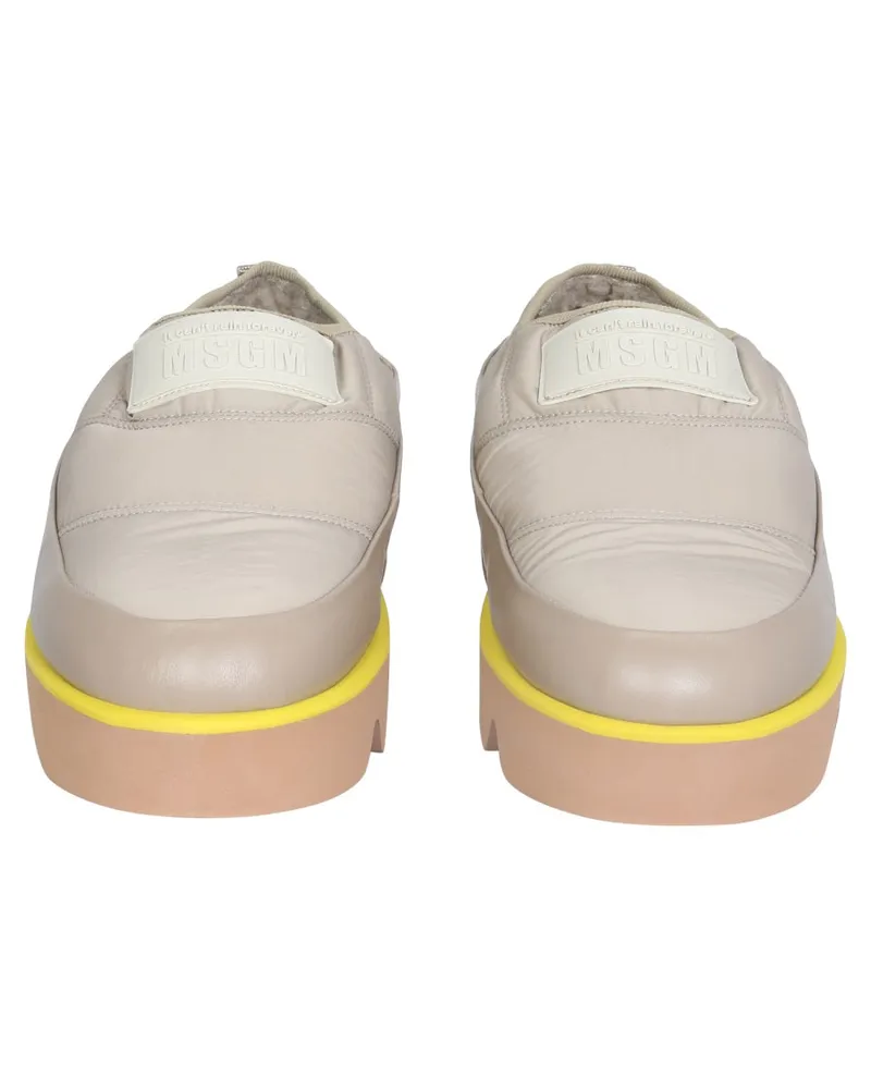 MSGM Puffed Polyamide Sneakers — Beige Beige