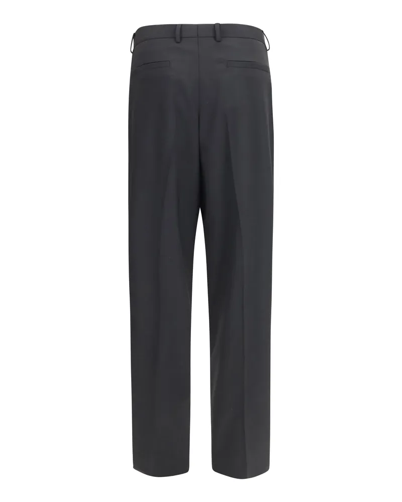 Dolce & Gabbana Wide-Leg Wool Blend Tailored Trousers — Black 